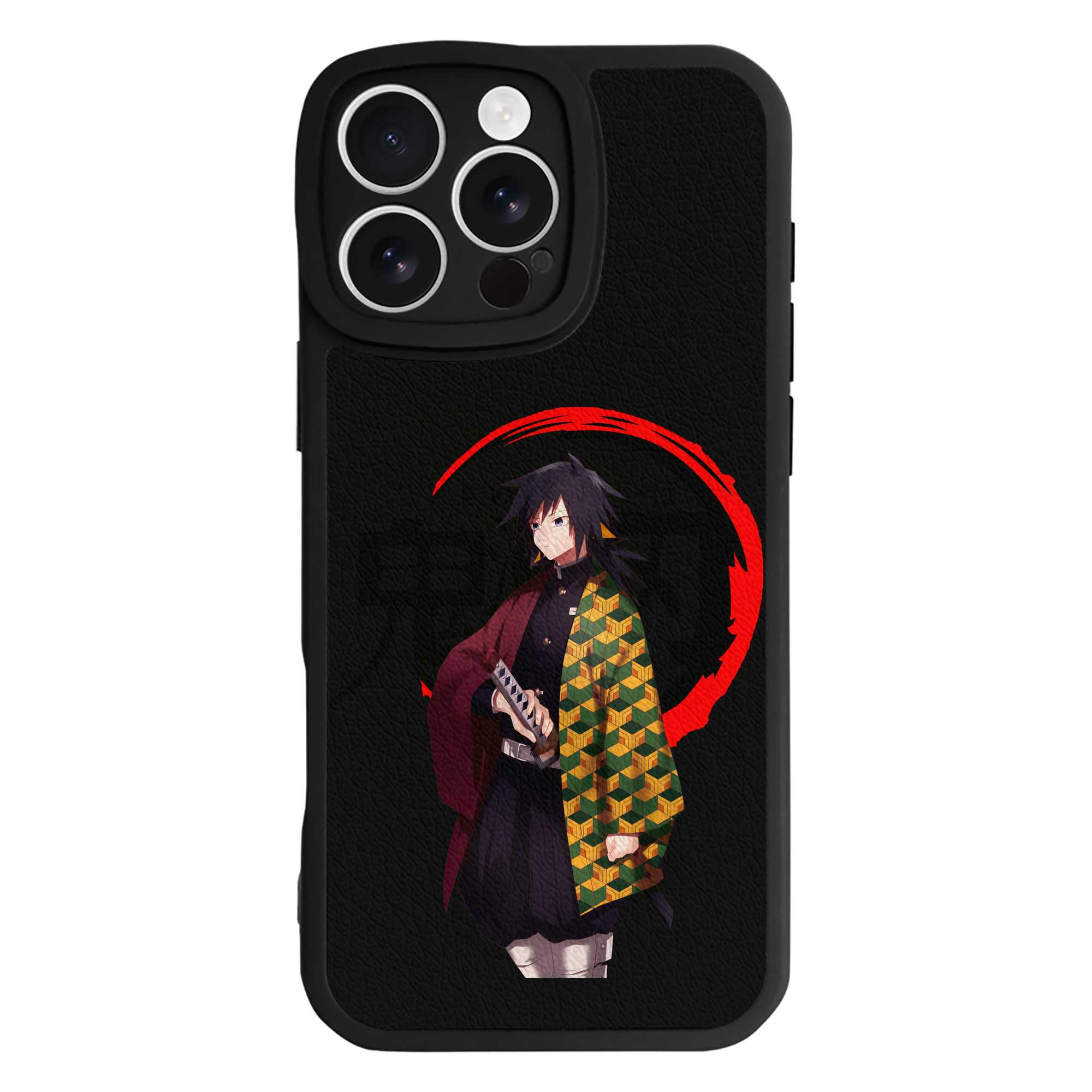 （画像用） 鬼滅の刃（きめつのやいば）水柱-冨岡 義勇／とみおか ぎゆう Tomioka Giyuu 【iPhone 16シリーズ対応】シリコンスマホケース（レザー調） 材質：シリコン